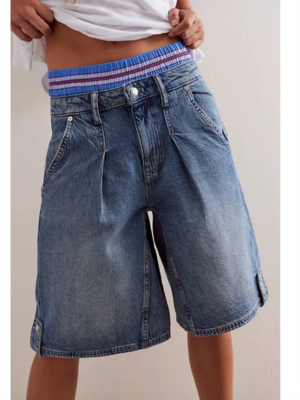 Free People We The Free Rue Denim Long Shorts
